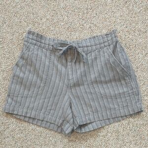 Prana Gray Black Striped Organic Cotton Shorts Small